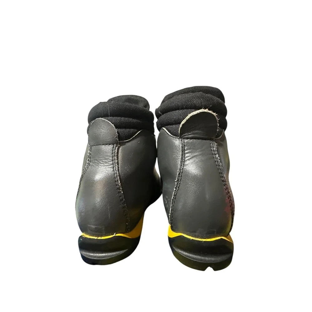 VTG Alpina 3Pin 75mm Nordic Norm Ski Boots Sz 40 Black Yellow Vibram L 8.5 M 7.5